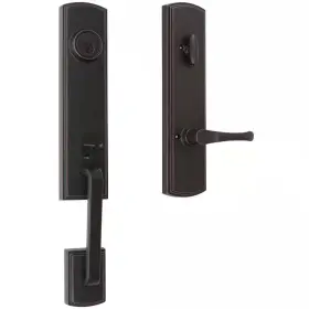 Delaney Hardware 744759102331 Italian Collection Briona Single Cylinder Edged Bronze Door Handleset With Artin