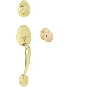 D40703 Delaney Hardware Entry Door Handleset Single Cylinder Mechanical Polished Brass