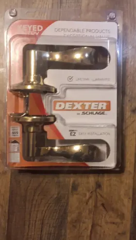 Jh58vacc605 Dexter By Schlage Keyed Entry Door Lockset Brass Gold Easy Install 2 Keys