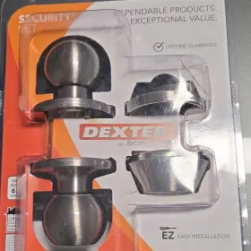 R93-3x2d1bp01n Dexter By Schlage Entry Door Lock Set Satin Nickel Adjustable Latch 2 Keys