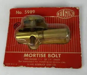 5989 Elgin Vintage Mortise Door Bolt In Package No New