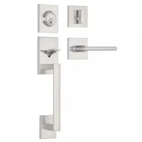 Emoderndecor 313024862814 Cozyblock Arch Lever Brushed Nickel Single Door Handleset With Cylinder Dea