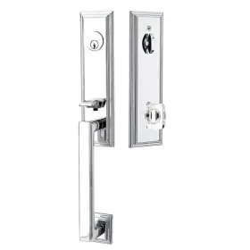 4212wsus26 Emtek Single Cylinder Melrose Tub Entry With Windsor Crystal Knob Polished Chrome