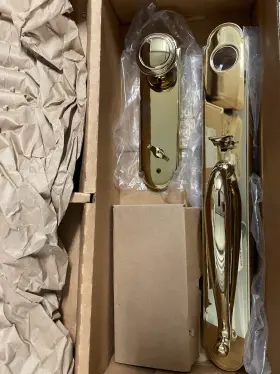 4314us3 Emtek Wilmington Full Plate Single Cylinder Keyed Entry Door Handleset K