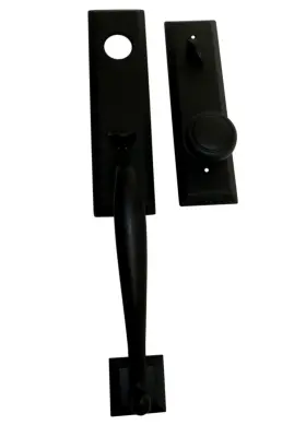 4414us19 Emtek American Classic Flat Black-polished Keyed Door Knob Assembly