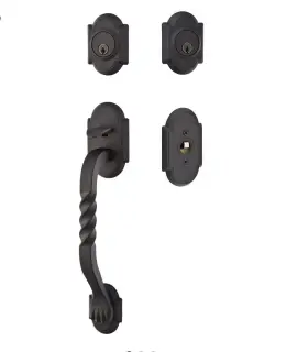 462222mbfbs Emtek Flat Black Steel San Carlos Madison Knob Entry Handleset
