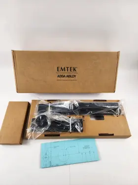 4809rouus19 Emtek Lausanne Dummy Brass Modern Handleset Flat Black Round Knob Right Hand