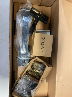 4817mus19rh Emtek Flat Black Handleset