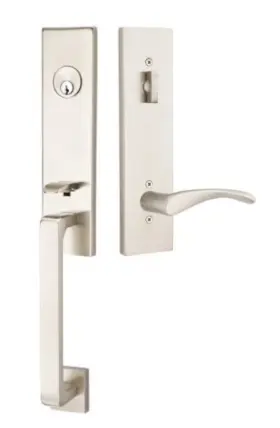 4818trtrhus15 Emtek Davos Tubular Entry Handleset Satin Nickel Us15 Right Handed Assa Abloy