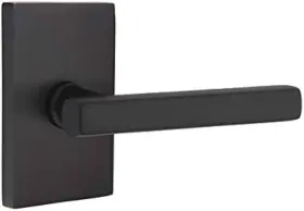 5112frlus19rh Emtek 5112frlrhus19 Freestone Lever Passage Handle Flat Blk Right