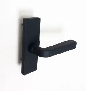 5507us19 Emtek 5 Inch Long Stretto Rectangular Passage Sideplate Entry Set Flat Black