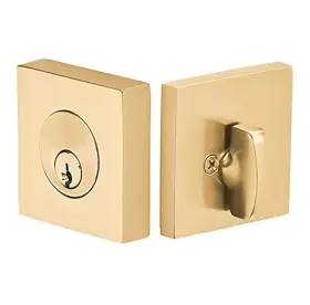 8469 Emtek 736530884239 Hardware Deadbolt Single Cylinder Square Solid Brass Modern Style