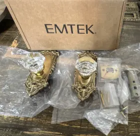 Emtek 8103enus3 Victorian Sideplate Passage Lockset Elan Lever Non-keyed Us3