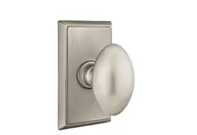 8221eus15a Emtek Privacy Set Rectangular Rosette Egg Knob Pewter
