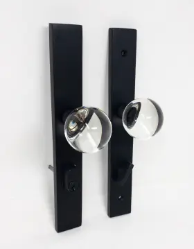 8444us19 Emtek Stretto Rectangular 11 In Tall Cylinder Slideplate Entry Set Flat Black