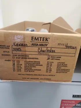 Emtek K467833 Charleston Mortise Entry Door Lockset Left-hand Oil Rubbed Bronze 3343