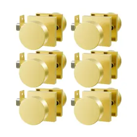 7183 Euvovito 9103/7183/508 6 Pack Brushed Gold Passage Door Knobs Contemporary Brass Closet