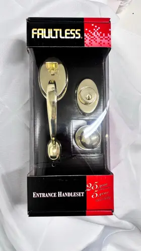 H5731 Faultless Easy Installation Entrance Golden Mechanical Handleset