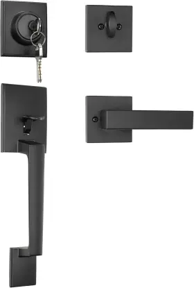 Fortstrong 810069955674 Front Door Lock And Handle Set Deadbolt Modern Classic Design