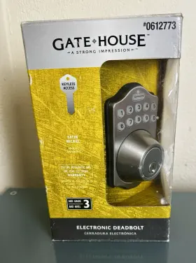 0612773 Gatehouse New Electronic Deadbolt Lock Satin Nickel Modern Keypad Entry