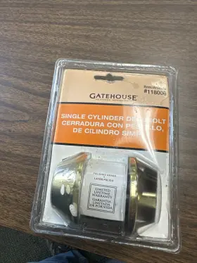 91190-020 Gatehouse Polished Brass Single Cylinder Deadbolt 0118006 Code 2382 Kwikset