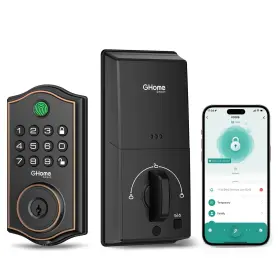 Kd30b Ghome Smart Deadbolt Lock Fingerprint Code Keyless Entry Door For Front