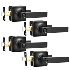 Dl3663-hjh-xbkbk-4pack Gobekor 4 Pack Privacy Door Levers Matte Black Interior Handles With Loc