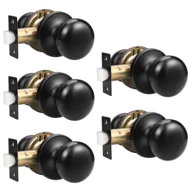 Us10-608xxbkps-5pack Gobekor 5 Pack Passage Door Knobs For Closet Interior Matte Black