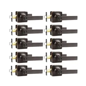 Us10-dl3663orbbk-10pack Gobekor 10 Pack Privacy Door Levers Bedroom Handle With Lock Oil Rubbed