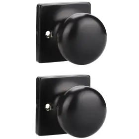 Us10-s08xxbkdm-2pack Gobekor 2 Pack Single Dummy Door Knobs Half Knob Matte Black