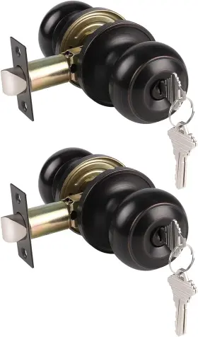 Gobrico 718399442867 2 Pack Exterior Door Knob Oil Rubbed Bronze