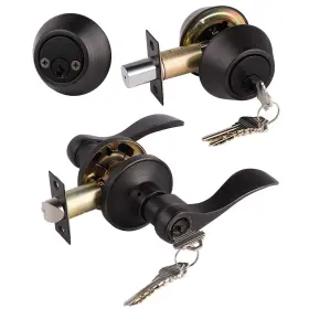 Gbdl12061et-102orb-1pack Gobrico 1 Pack Front/exterior Door Lever Lockset With Double Cylinder Deadbolt Comb Inch