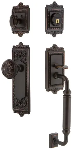 819835 Grandeur Winwin Eset 234 Cg Windsor Solid Brass Rose Keyed Entry - Bronze