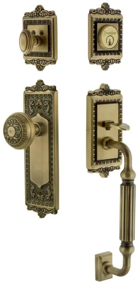 825176 Grandeur Winwin Eset 238 Fg Windsor Solid Brass Rose Keyed Entry -