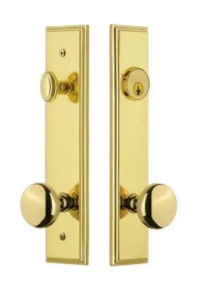 840149 Grandeur Hardware Carreft Tall Plate 2.375 Inch Backset Lifetime Brass