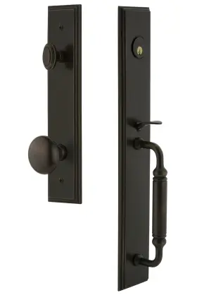 842330 Grandeur Carcgrfav Eset 238 Carre Solid Brass Rose Keyed Entry - Bronze