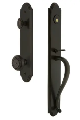 844239 Grandeur Arcsgrpar Eset 238 Arc Solid Brass Rose Keyed Entry - Bronze