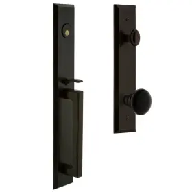 846156 Grandeur Fifth Avenue Solid Brass Keyed Handle Set- Timeless Bronze