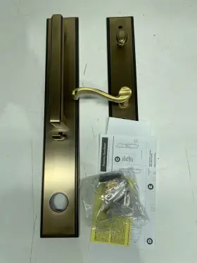 850005 Grandeur Hardware Carreft One-piece Handleset Entry Set Vintage Brass