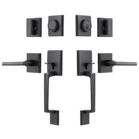 Usam002 Gua Oyh A157 Double Door Handleset With Lever - Matte Black For