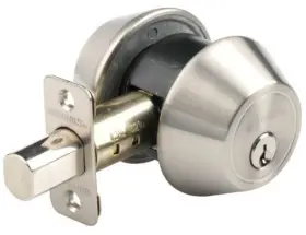 7969184 Hampton Products . Double Cylinder Keyed Deadbolt Lock - Pick Bump And Drill Satin Nickel