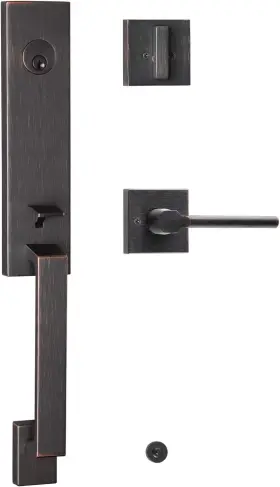 Hs29d Hardware 445010644661 Front Door Handle And Single Cylinder Deadbolt Set With Extra Levers
