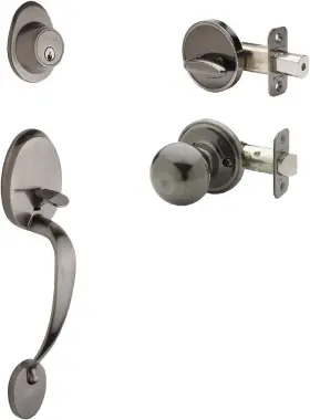 Cz2610xbk-an Hardware Mid-century Modern Entrance Handleset In Antique Nickel With Ball K