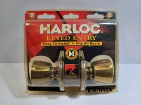 Harloc 081023102803 Vintage Brass Entry Door Lock Set And Hardware New Nos