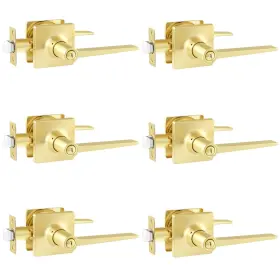 Hei85-bk6 Heittis 6 Pack Gold Door Knobs Interior Brass Handles Privacy Function For Bedr