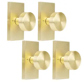Hiemey 658359051541 4 Pack Brushed Gold Dummy Door Knob Interior For Closet And Bifold Satin Bra