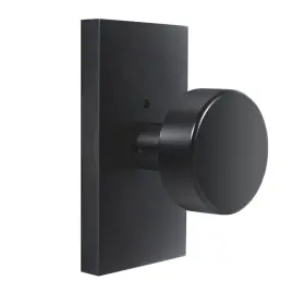 Hiemey 658359054054 Matte Black Door Knobs Interior With Lock Modern Privacy Rectangle Knob