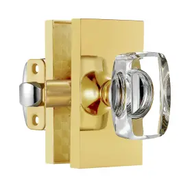 Hiemey 658359054115 Gold Crystal Glass Passage Door Knobs Interior Modern Polished Brass Kn
