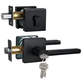 Hisafe 131637049439 Keyed Alike Exterior Door Handle With Single Cylinder Deadbolt Heavy Duty Ma