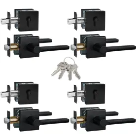 Hisafe 131637053979 4 Sets Passage Door Levers With Single Cylinder Deadbolts Combo Heavy Duty E